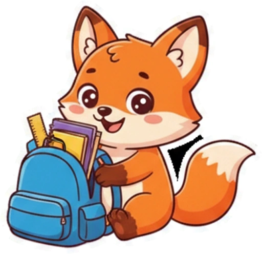 Стикер 1 🎒 из набора «Школьный Лис»