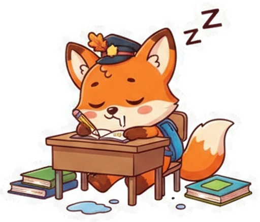 Стикер 10 😴 из набора «Школьный Лис»